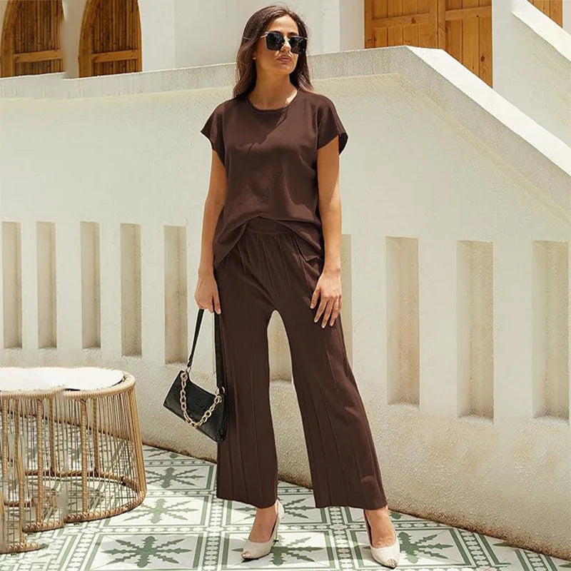 Conjunto Labela® 2 peças de blusa de manga curta e calça larga